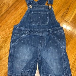 Baby Gap Denim Dot Overallas